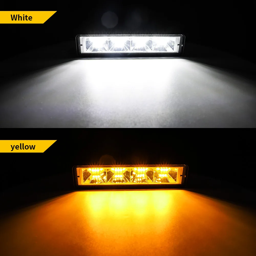 자동차 작업등 LED 바, 오프로드 SUV ATV 트랙터 보트 트럭 굴삭기, LED 콤보 빔, 12W, 4x4, 24 LED 작업 바, 12V, 24V