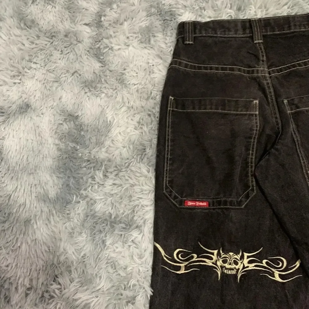 JNCO 레트로 자수 헐렁한 청바지, Y2K 힙합 청바지, 블랙 팬츠, 신상 하라주쿠 고딕 와이드 레그 팬츠, 스트리트웨어
