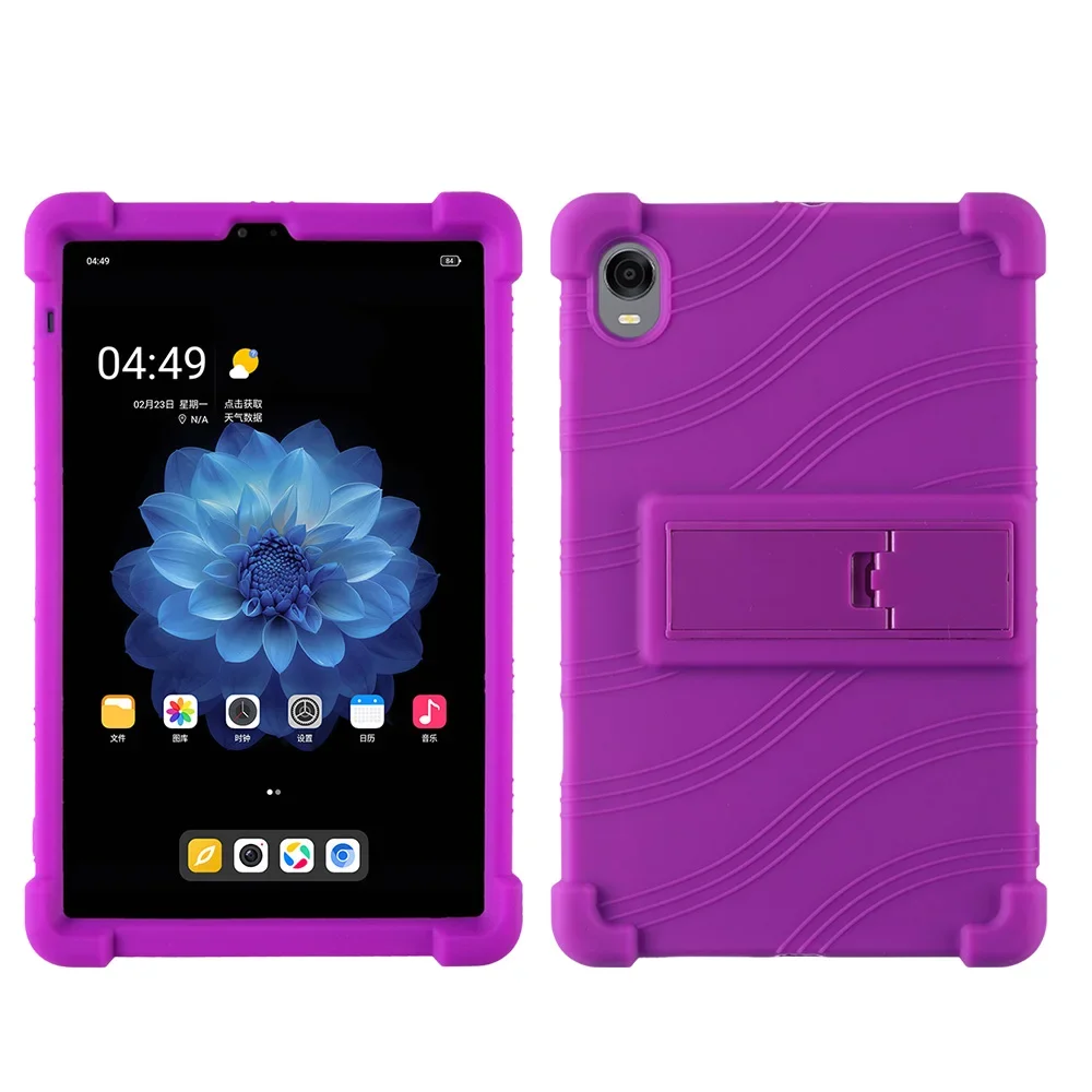 Custodia In Silicone Per DOOGEE T20 Mini Pro E ALLDOCUBE IPlay 50 Mini Con Supporto E Tracolla - Rosa Viola