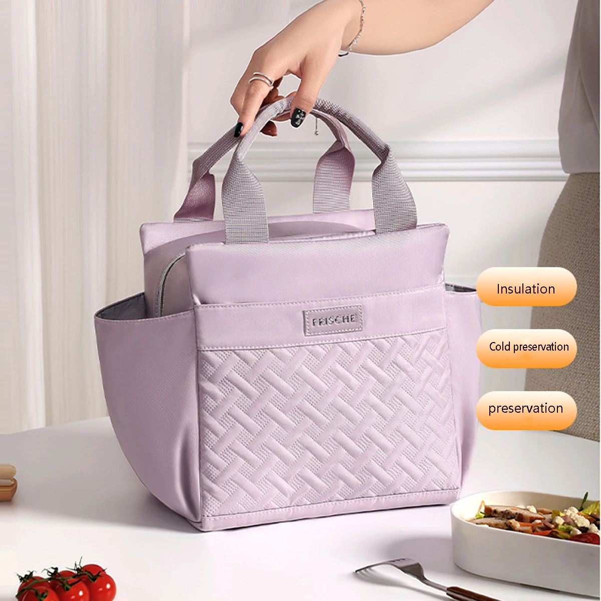 10L Large Capacity Insulation Student Lunch Bag Office Handheld Aluminum Foil Insulation Bag Fresh Keeping Refrigerated Ice Bag