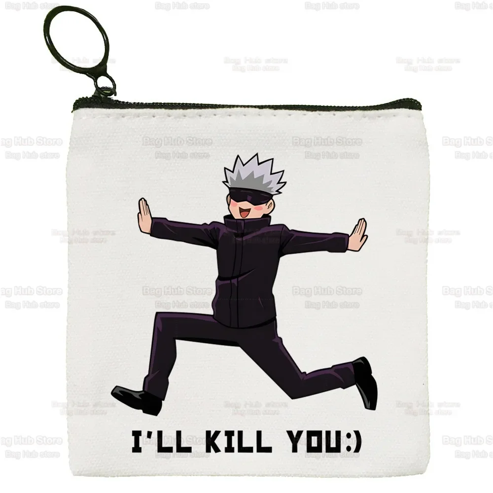 Jujutsu Kaisen Coin Purse Student Case Customization Japanese Anime Manga Gojo Satoru Canvas Coin Purse Clutch Printing Cloth