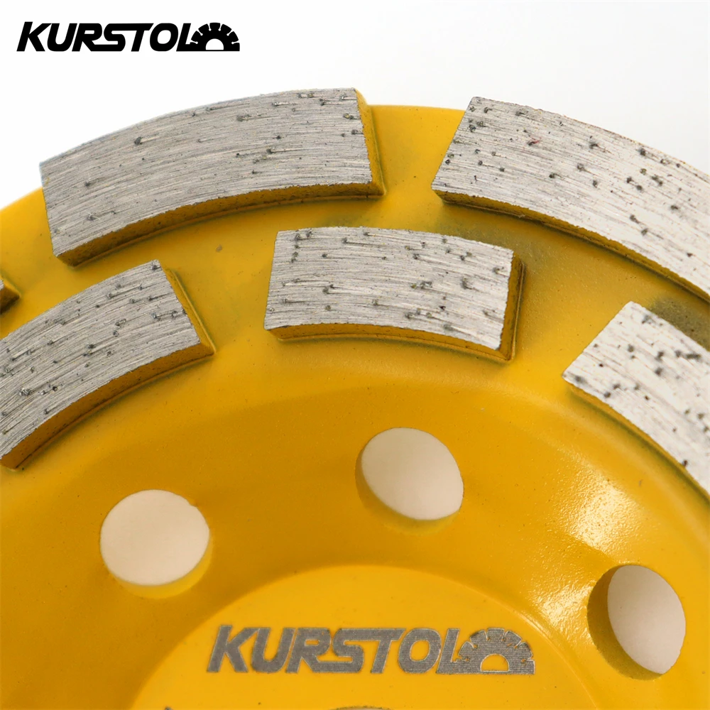 KURSTOL Diamond Double Row Grinding Cup Wheel 1pc 100mm Grinding Disc Polishing Concrete Masonry Granite Marble Abrasive Disc