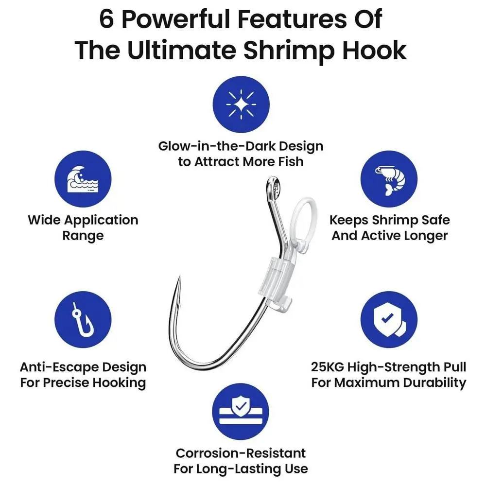 Luminous Bait Fixed Holder Set Super Pulling Force Carbon Steel Strong Offset Hooks Outdoor Fishing Accessories