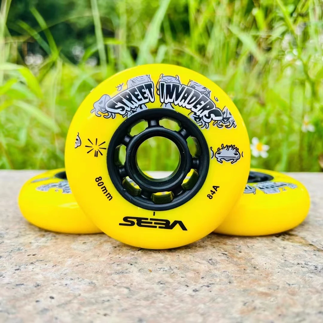 【72 76 80mm 】【4 Pieces/lot】SEBA 84A Street Invaders Skating Wheel Patines Tire For Roller FSK Inline Skates Wheel for HV
