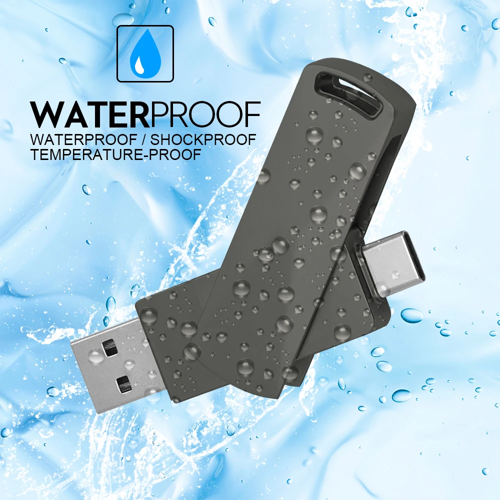 USB 펜 드라이브 TYPE-C 펜 드라이브, USB 2.0 플래시 드라이브, 컴퓨터 휴대폰용 금속 펜 드라이브, 2 인 1, 32GB, 64GB, 128GB