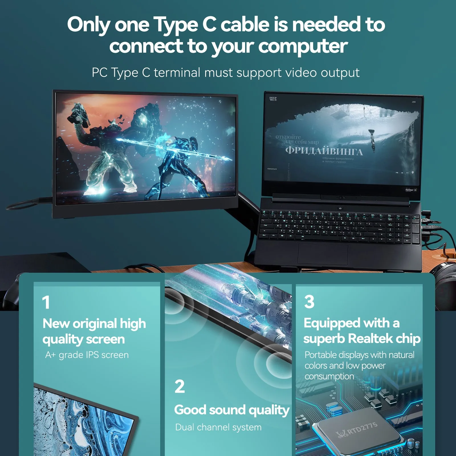 Intehill モバイルモニター 240Hz対応 15.6インチ F15ND Intehill-ゲーム用ポータブルモニター,15.6インチ,1920x1080