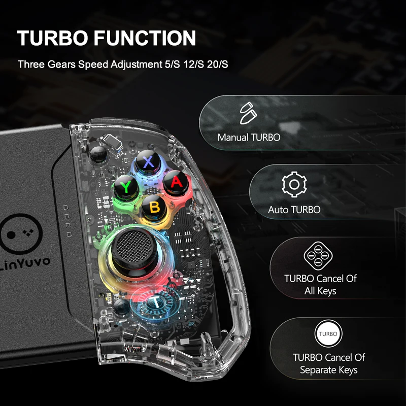 

KS41 RGB Wireless Controller With Dual Vibration six-axis Joystick Gamepad For Switch OLED Game Consoles Accessories