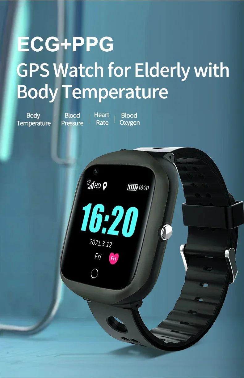 For Magnetic Charging GPS Watches with Camera Video Calling LTE 4G SOS Adult Watches GPS Tracker