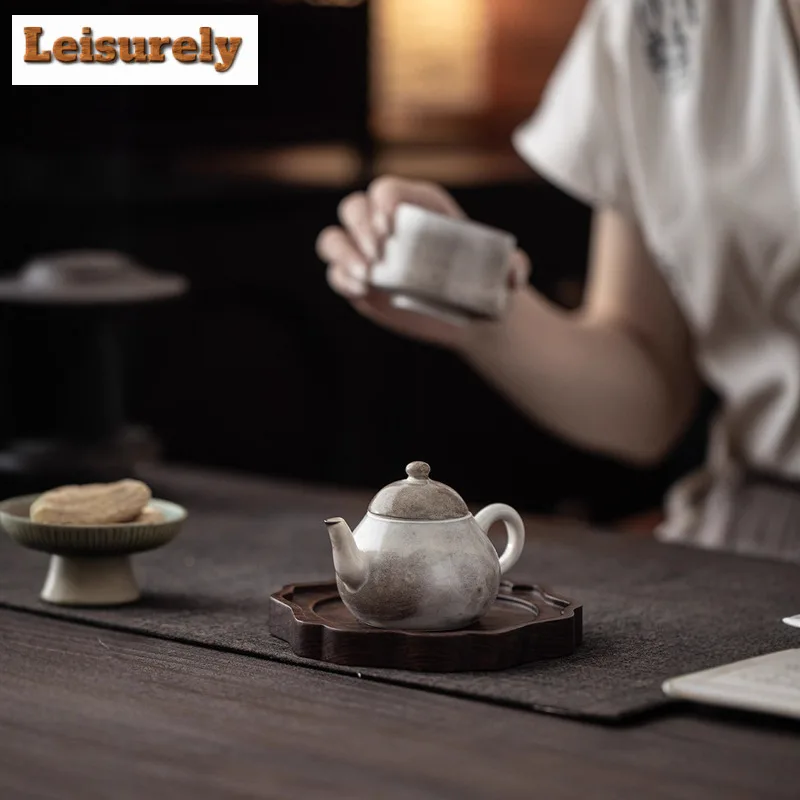 100ml Ink Painting Wood-fired Porcelain Teapot Retro Tea Infuser Pot Tea Brewing Kettle With Ball Hole Tea Services Decoration