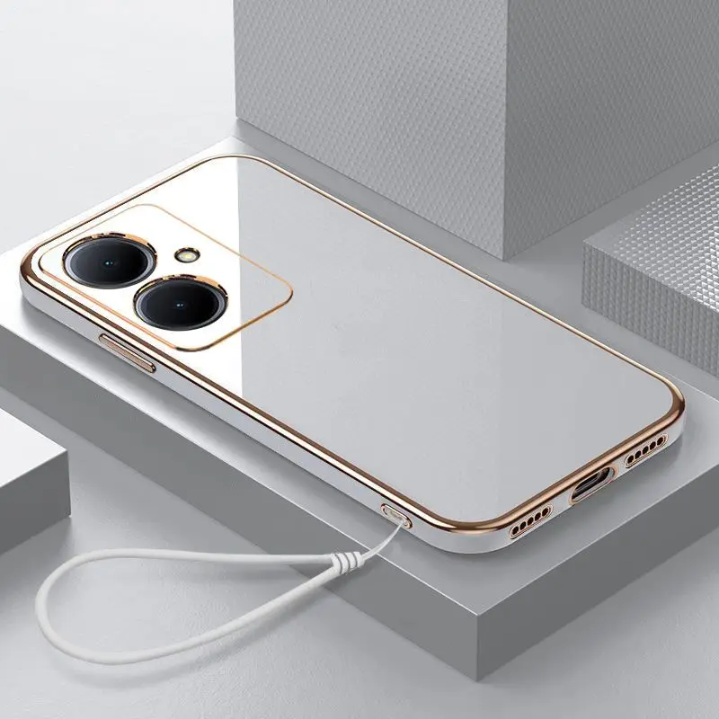 Per Vivo Y27 Custodia Vivo Y35 + Custodia Per Telefono Vivo Y78 Y78 Plus V29 Lite Cover Vivo V2249 Cover Posteriore Antiurto Con Placcatura Quadrata D