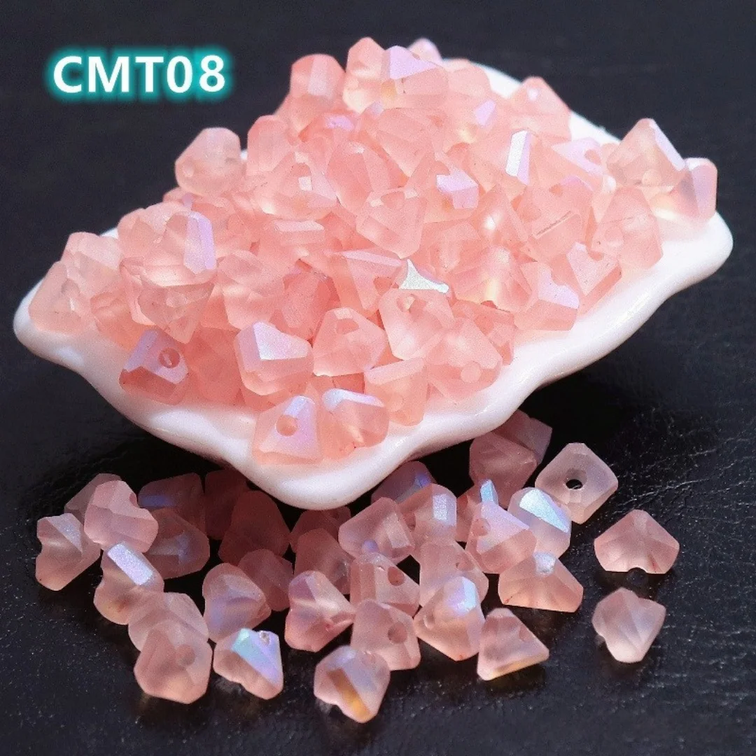 고품질 4mm/6mm 무광택 마이크로 컬러 하트 모양 유리 비즈 수제 DIY 비즈 팔찌 목걸이 액세서리 루즈 비즈