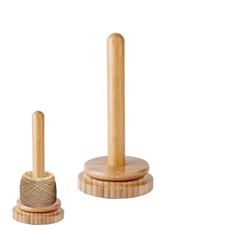 Wood Yarn Ball Holder Manual Yarn Dispenser Holder Winder Knitting Vertical Rotating Weaving Rack Winding Roll Holder Dispenser