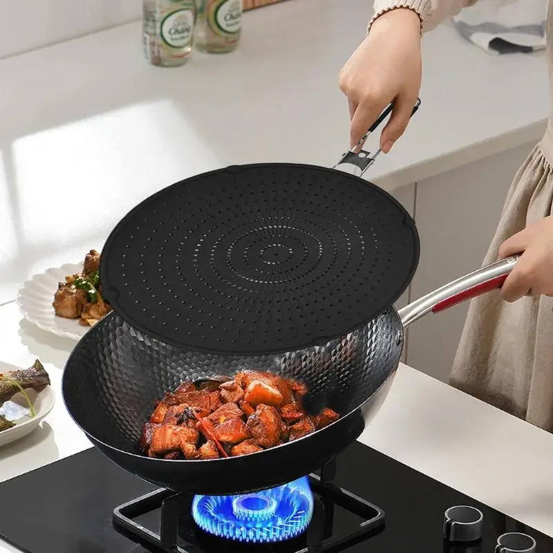 

Splatter Screen Splash proof Food Cover Frying Pan Lid Pot Cover Drain Board Oil Splash Guard Cover Protection Mat Cookware