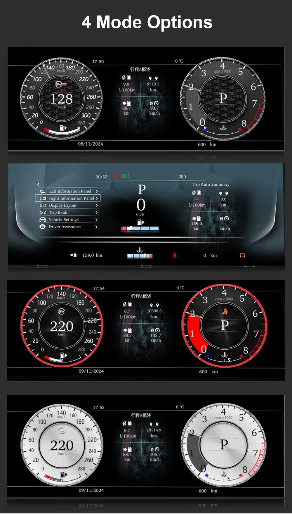 12.3”Digital Cluster Dashboard For Jaguar F-TYPE 2012-2020 Speedometer Wireless