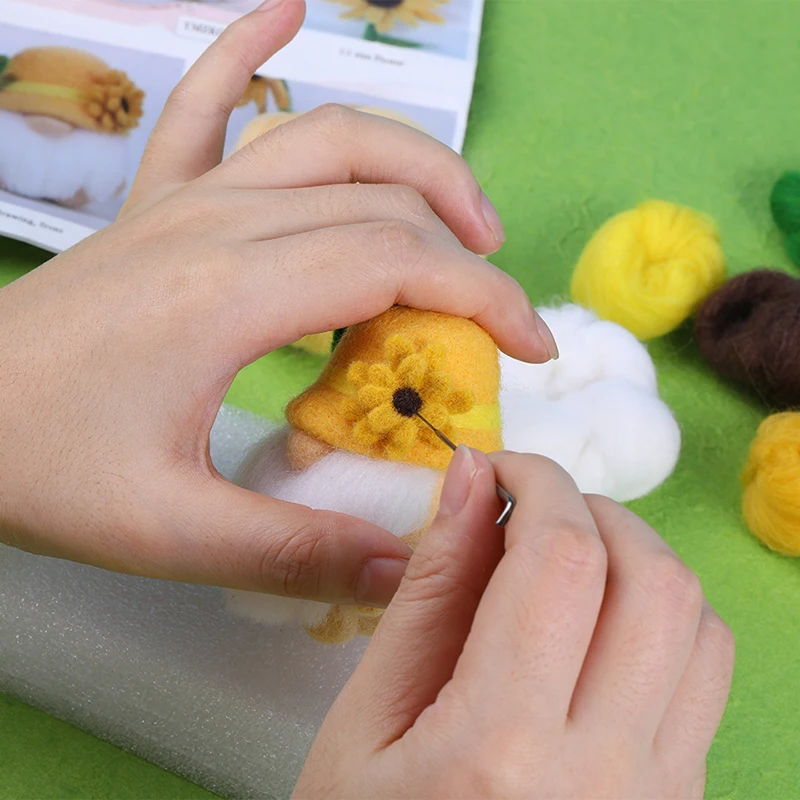 KRABALL Dwarf Wool Felting Kit With Instruction And Felting Needles For Beginners Doll Making DIY Non-finished Materials Package needle felting kit wool felting kit