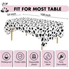 Cow Print Tablecloth Table Cover 54" X 108" Plastic Disposable Rectangle Table Cover Birthday Party Picnic Farm Animal Themed 6