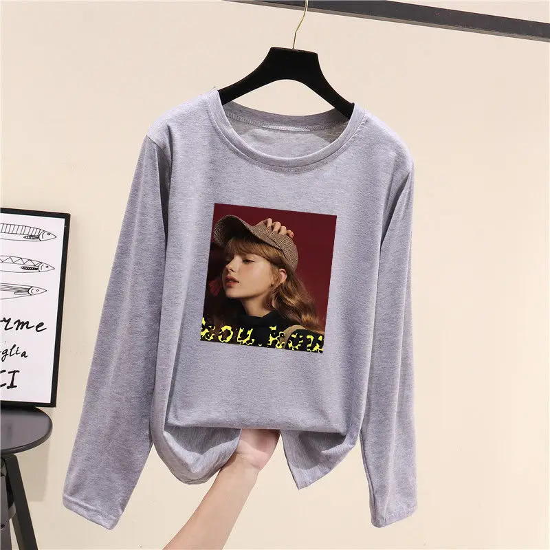 Fashion O-Neck Printed Loose Casual Sweatshirts Female Clothing 2023 Autumn Winter Oversized All-match Tops Korean Sweatshirts