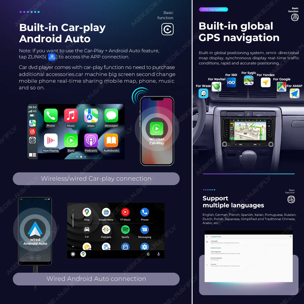 For audi a4 b8 2 B6 III 3 B7 2000-2009 7inch All in one Car Radio Multimedia Player GPS Navigation Wireless Carplay Android Auto