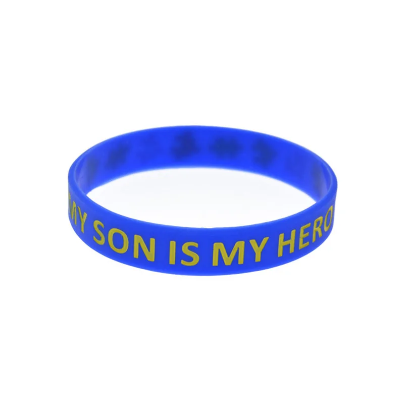 1 PC My Son Is My Hero Silicone Wristband Autism Awareness Inspirational Bracelets 4