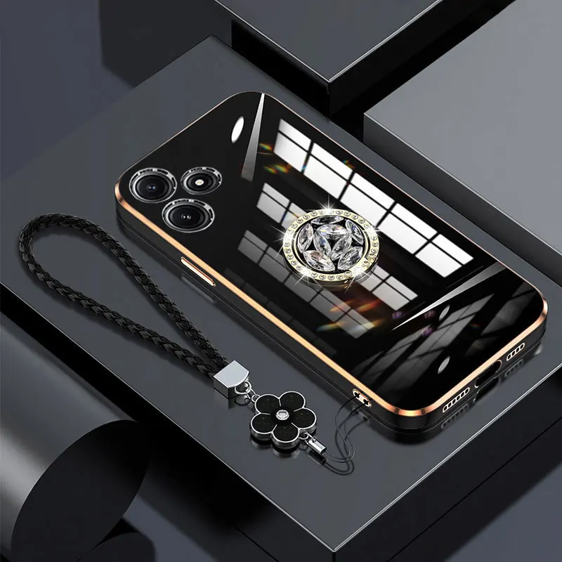 Luxurious Diamond Holder Case with Lanyard Stand Ring