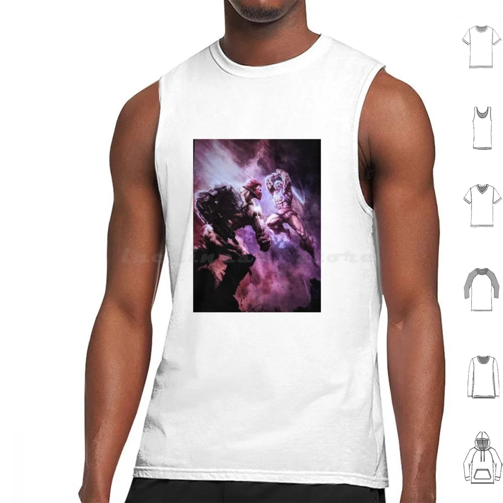 He-Man Vs Trap Jaw Canotte Stampa Cotton Hey Man Skeleton Trap Jaw Motu Masters Of The Universe 80S