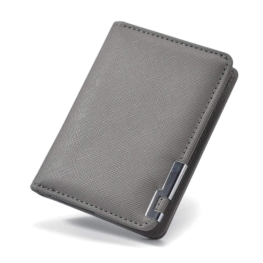 Sleek Geometric Black Faux Leather Wallet with Multiple Card Slots