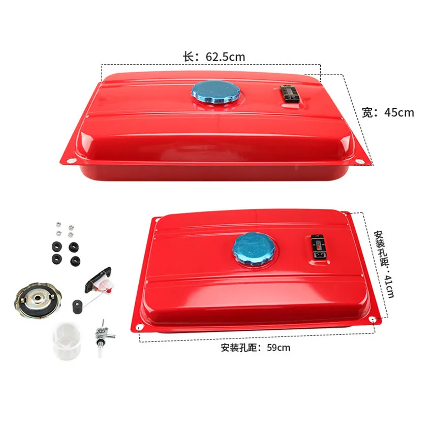 188F 5KW-8KW Gasoline Generator Accessories Fuel Tank Assembly Oil Switch Fuel Tank Cover Unit Red and Black