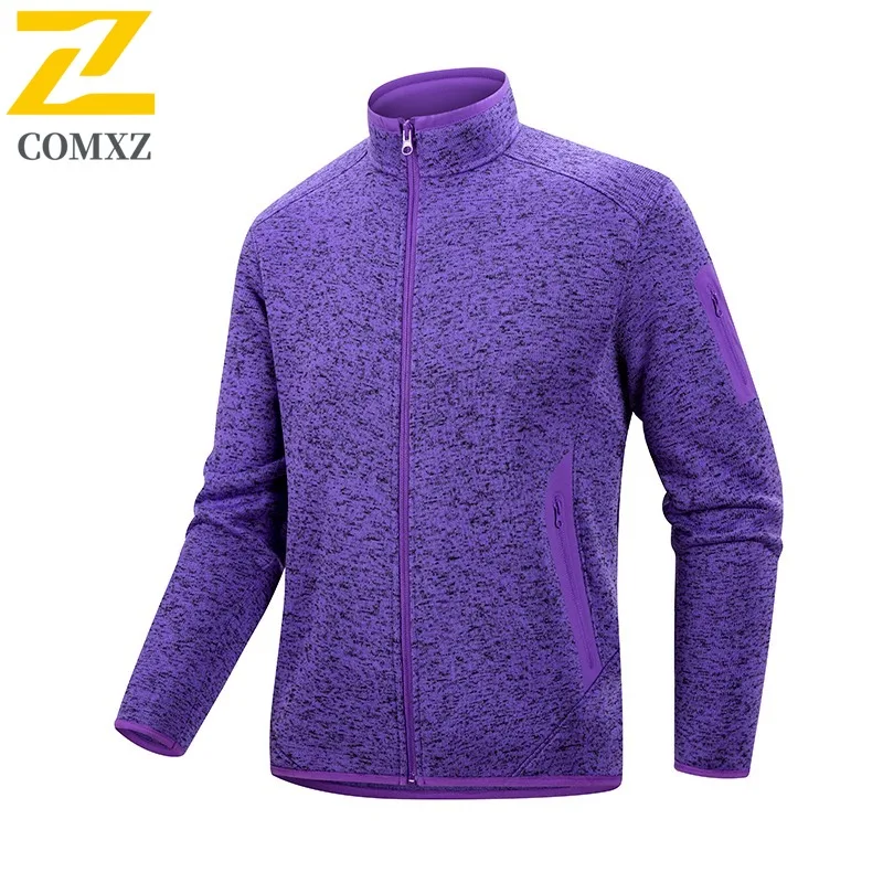 COMXZ Stand Collar Fleece Jacket 2025 Autumn Winter Cardigan Stand Collar Polar Fleece Coat High Quality Waterproof Windproof