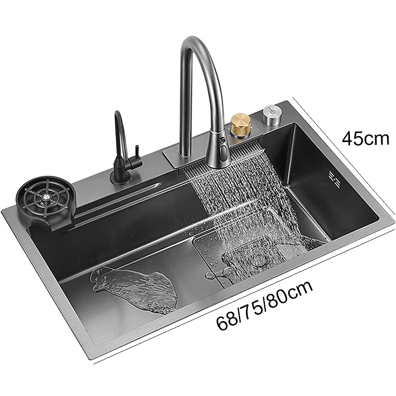YCRAYS Nano Kitchen Sink Multifuctional Smart Basin Hot Cold Waterfall Faucet Cup Washer Purified Tap Soap Dispenser Accessories 6