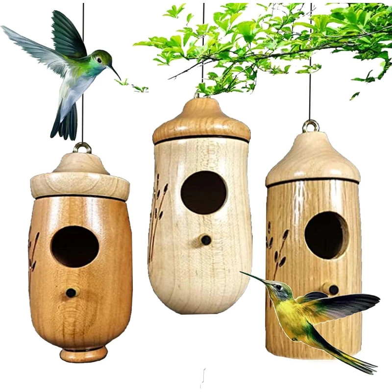 Maison de colibri en bois fait la main maison cabane mini nids d