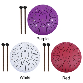 6 Inch 11 Notes Hand Pan Drum with Drum Bag Music Book Drum Mallets Finger Picks Rain Chime for Yoga Meditation Unique Gift 3