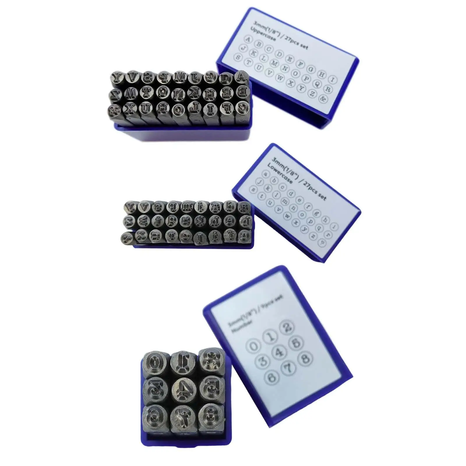 3mm Metal Stamping Tool Set Permanently Engrave Jewelry Craft Stamping Steel Punch Set for Steel Stainless Paper