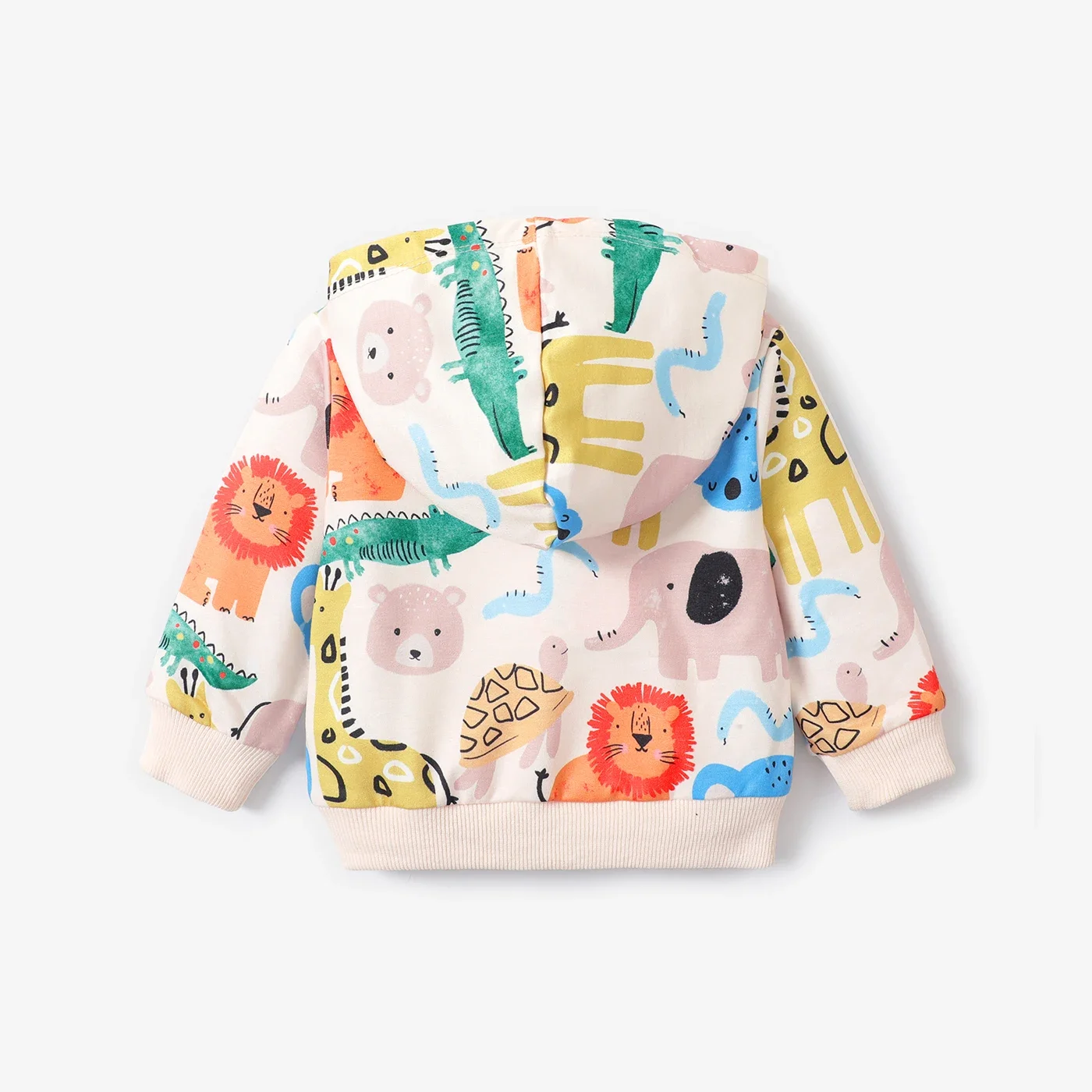 Long Sleeve Animal-Print Zippered Coat for Baby Boy-Medium Thickness Full print Animal pattern Casual/Outdoor PatPat
