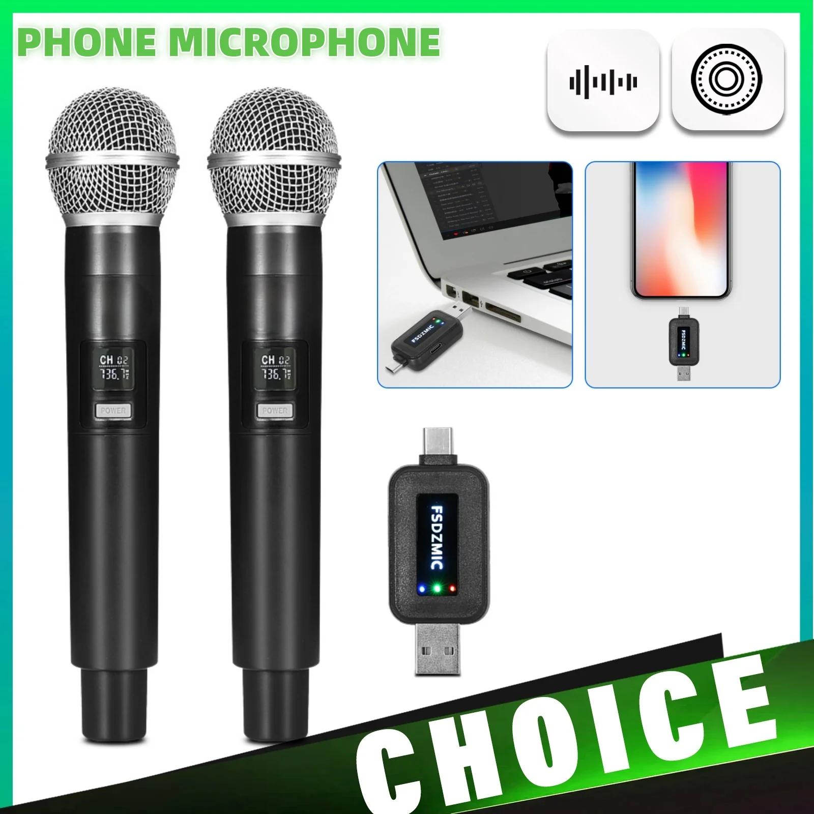 Type-C Phone Microphone Plug And Play USB PC Recording Mic for Smartphones Handheld Wireless Microphones
