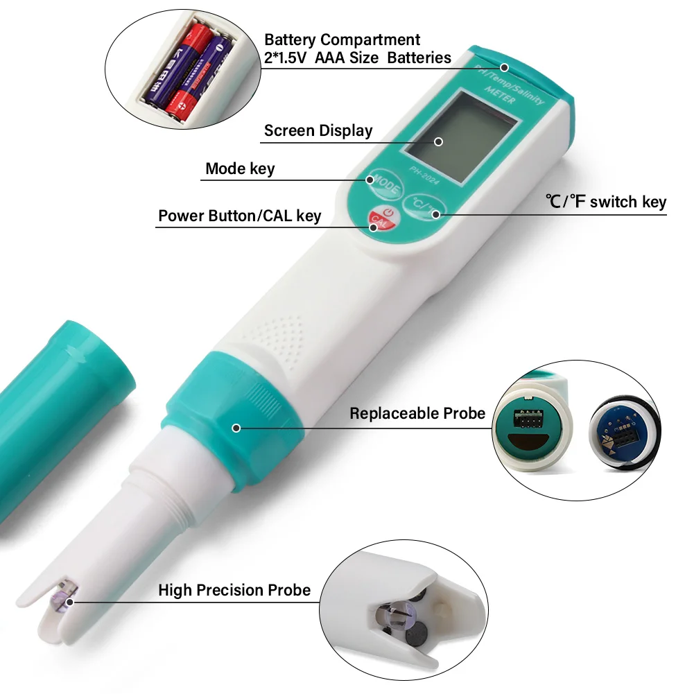 Misuratore Di PH Portatile Con Display LCD – Precisione ±0,02, Calibrazione Automatica, Per Acqua, Piscina E Idroponica!