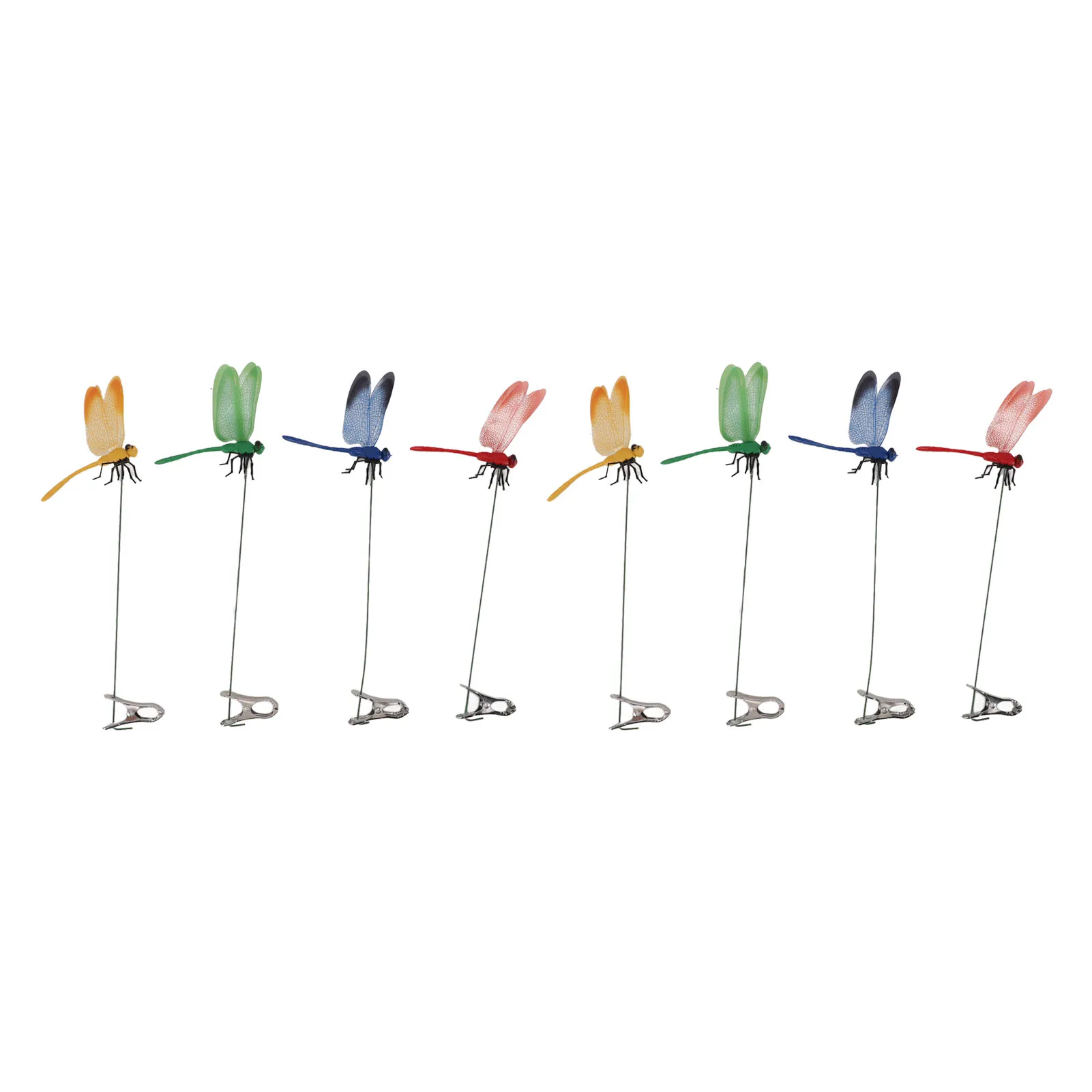 Fake Dragonfly Pole Clips Decorative Waterproof PVC Dragon Fly Clip Simple Clamp 3D for Lawn Garden