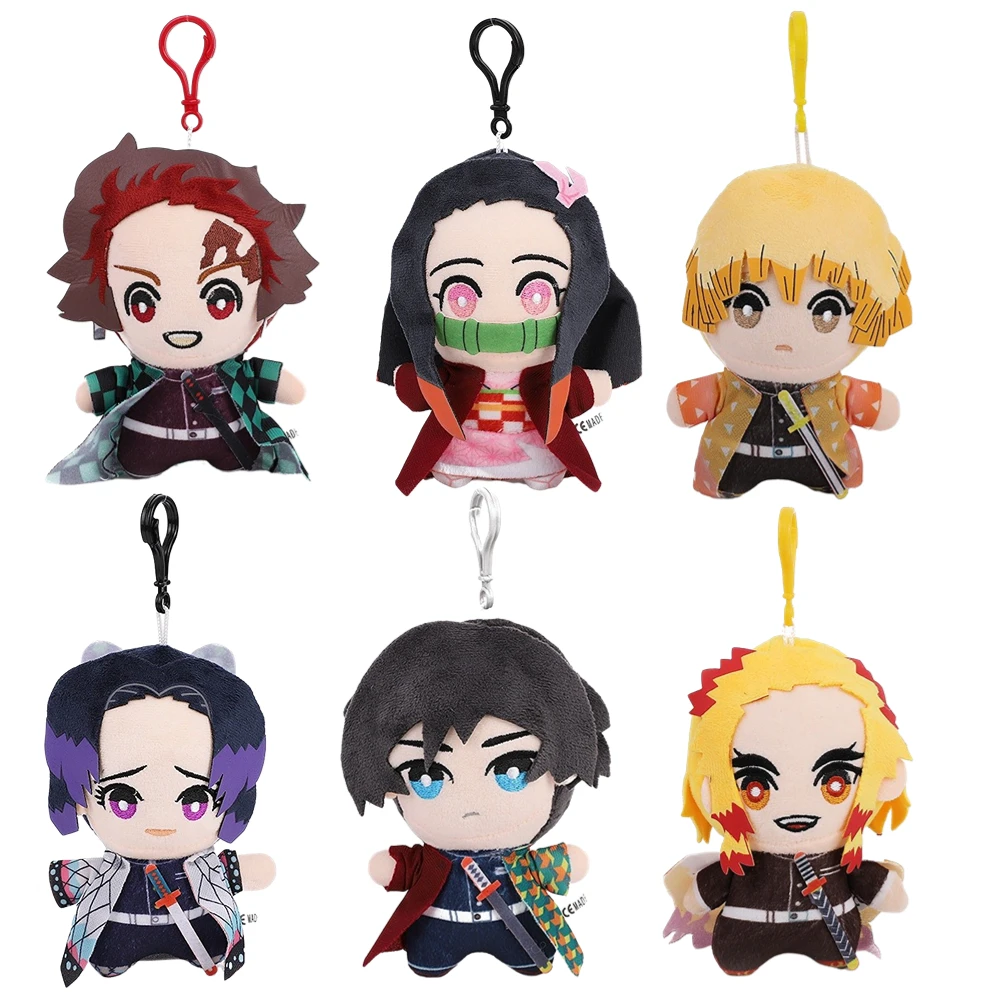 15cm Japan Anime Demon Slayer Plush Toys Pendant Kamado Tanjirou Rengoku Shinjurou Agatsuma Zenitsu Tsuyuri Kanawo Tomioka Giyu demon slayer 9pcs sword agatsuma zenitsu nichirin not sharpened sword samurai royal japanese katana anime weapons keychain toys