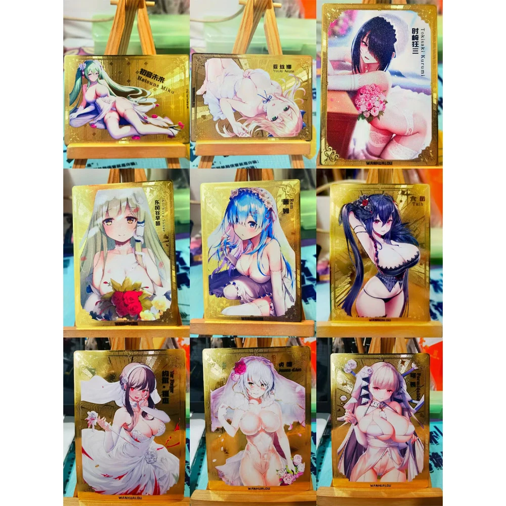 

Сексуальные Металлические Карты для девочек из аниме Rem Yor Hatsune Miku Tokisaki Kurumi Yuuki Asuna Game аниме коллекционные карты подарки игрушки