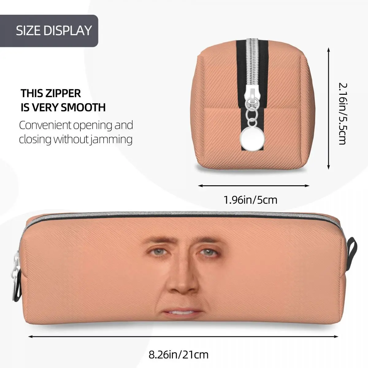 Fun Nicolas Cage Face Pencil Cases Pencil Pouch Pen for Student Large Storage Bag Students School Gift Accessories