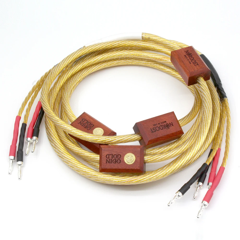 

1 Pair Hifi Nordost ODIN Gold Banana To Banana Plug Biwire Electric Speaker Cable for amplifier CD LoudSpeaker Wire Audio Line