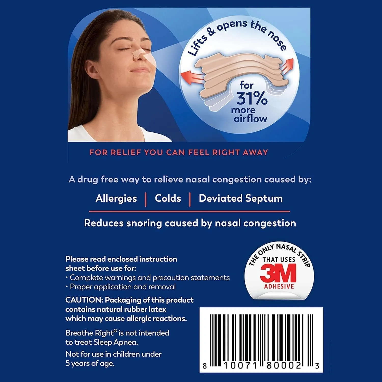 Breathe Right,Nasal Strips Extra Strength Tan Nasal Strips,Stop Snoring,Drug-Free Snoring Solution & Instant Nasal Congestion