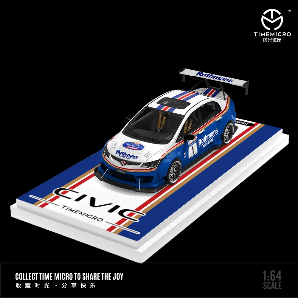 TimeMicro 1: 64 Civic modified version Datsun 46 painted alloy car model image 4