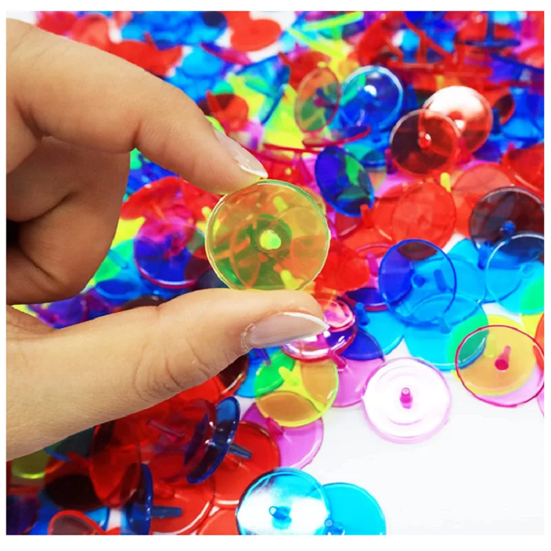 Golf Ball Markers Bulk 200 Pcs Position Marker Multicolor Transparent Plastic 24mm Flat Round Golf Mark