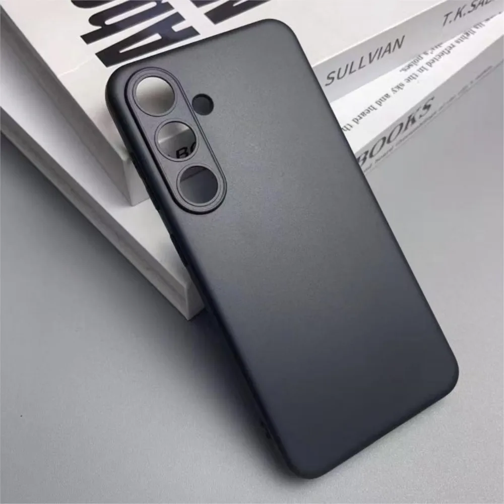 Shockproof Matte Black Silicone Phone Case - Durable and Sleek Protective Cover