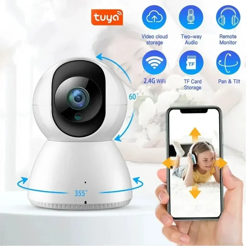 

HD 4MP WIFI IP Camera Tuya Smart Surveillance Camera Automatic Tracking Smart Home Security Indoor WiFi Wireless Baby Monitor