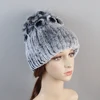 2025 Lady Warm Knitted 100% Genuine Rex Rabbit Fur Hats Russia Winter Quality Real Fur Hat Natural Warm Snow Rex Rabbit Fur Caps 3