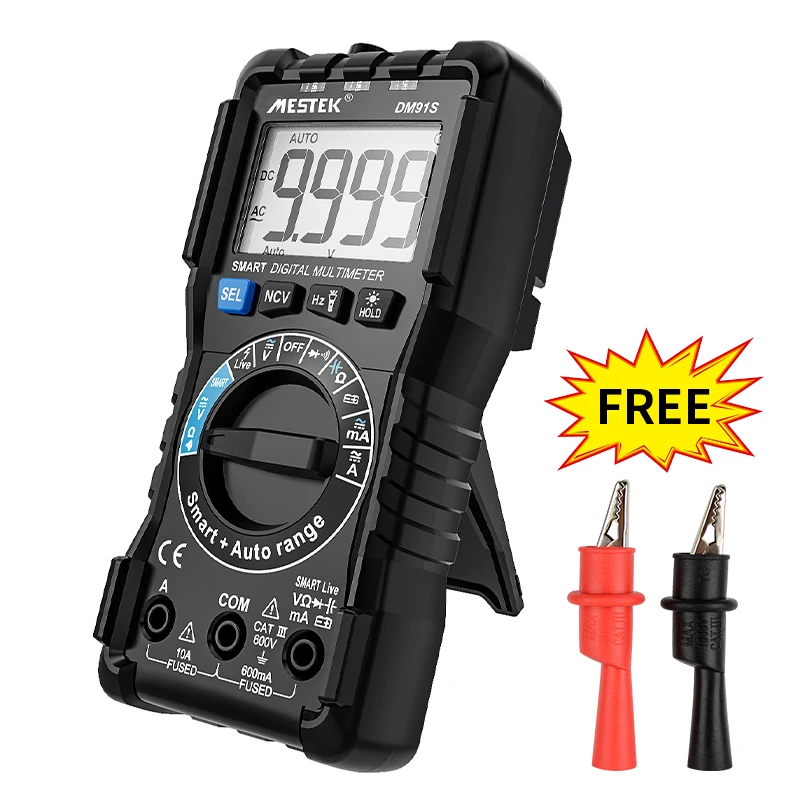 Mestek DM91A Digital Multimeter Voltage Tester Electric Tools Test Lead Auto Range Capacitance Tester T-RMS Multimetro Voltmeter