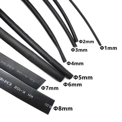 Black Heat Shrinkable Insulation Sleeve - 5 Meters, Various Diameters, High - Temperature Resistant - 7mm
