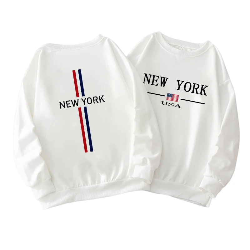 New York Printing Mens Sweatshirts Hot Sales O-Neck Black White Tops Man High Grade Clothing Casual Pullover Jogging Sweatshirts 5