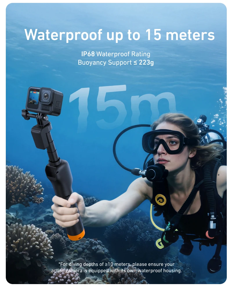 3 in 1 Underwater Remote Control Extendable Waterproof Selfie Stick Tripod Buoya